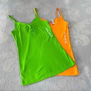 Old Navy Spaghetti Tank Bundle Medium Green Orange